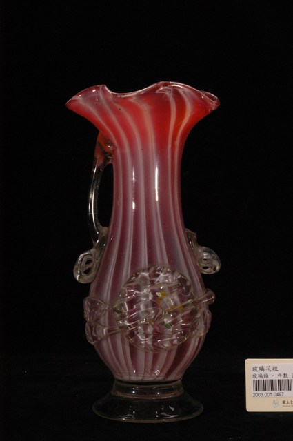 白紅條紋牡丹玻璃花瓶 (共7張)