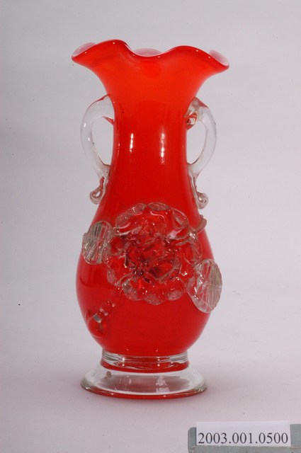 紅白雙色牡丹玻璃花瓶 (共10張)