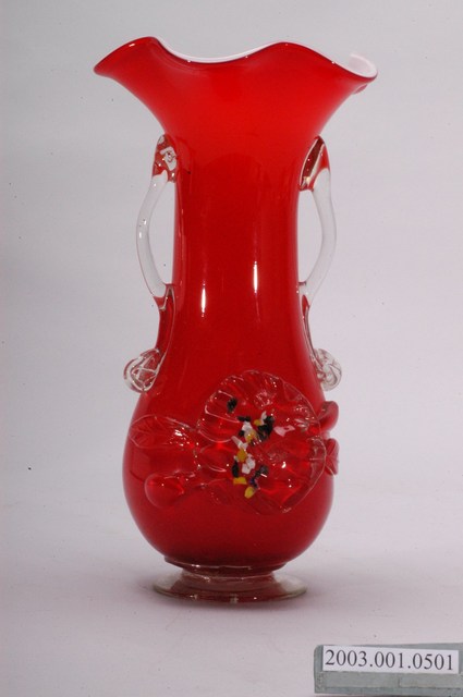 紅白雙色牡丹玻璃花瓶 (共11張)