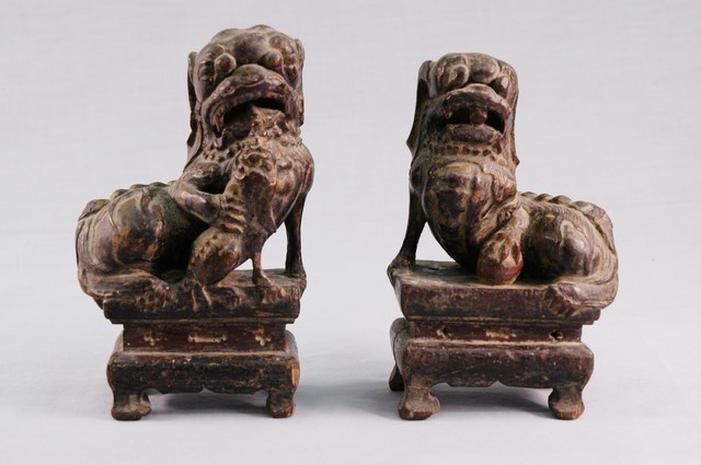 木雕對獅 (共3張)