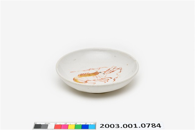 紅彩蝦紋碟 (共4張)