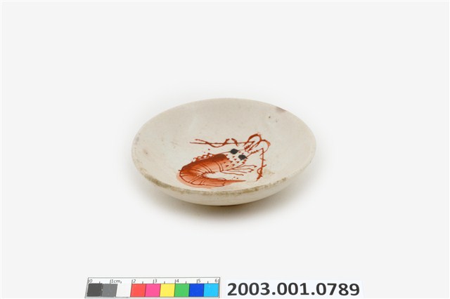 紅彩蝦紋碟 (共4張)