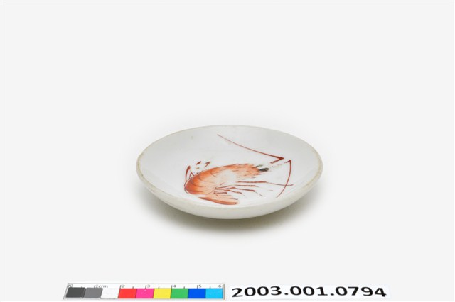 紅彩蝦紋碟 (共5張)