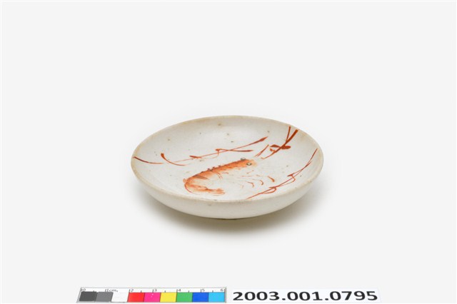 紅彩蝦紋碟 (共4張)