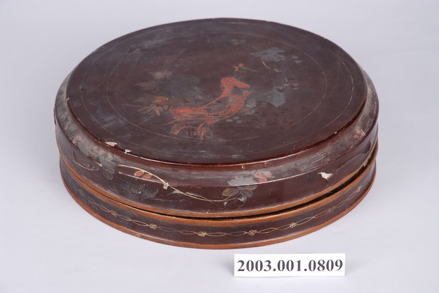 褐漆鳳凰紋糖果盤組 (共3張)