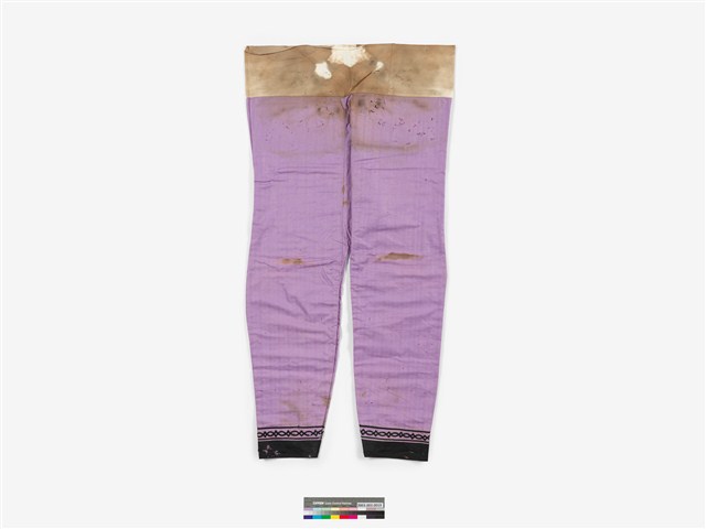 粉紫棉緹花牙子飾邊合襠女褲 (共6張)