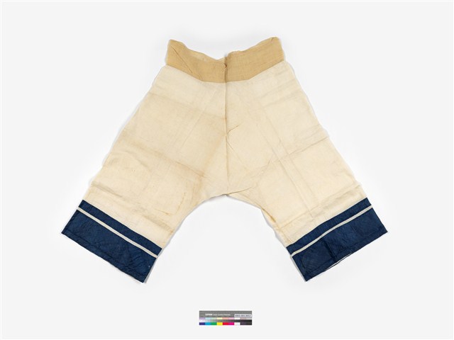 白麻地藍條紋飾邊合襠女褲 (共4張)