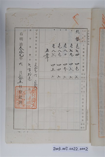 明治39年2月14日黃煌輝立轉借銀字併登記濟證第2頁 (共1張)