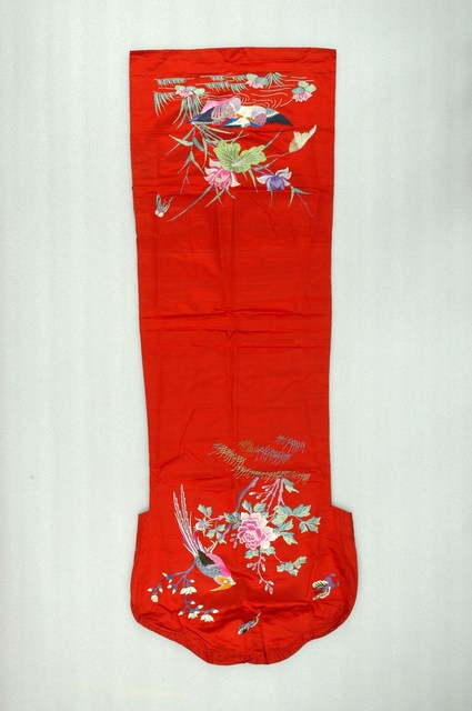 紅底花鳥紋椅套 (共2張)