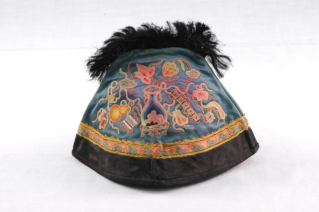 藍黑地黑頂穗豬頭碗帽 (共7張)