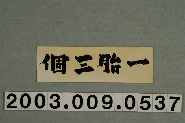 一胎三個告示牌 (共1張)