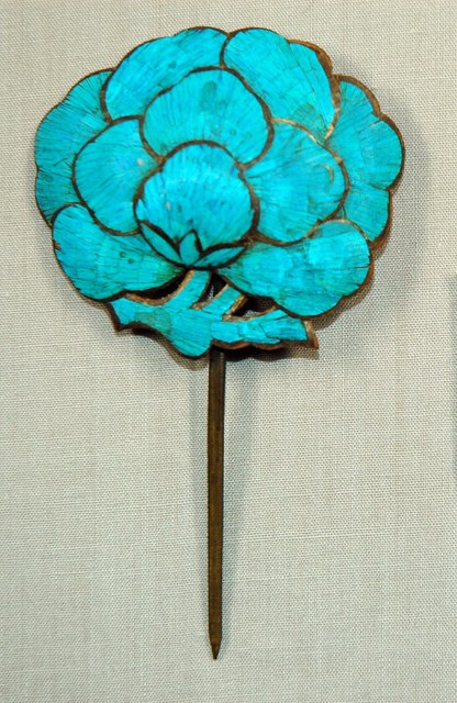 牡丹花造型翠羽髮簪 (共2張)