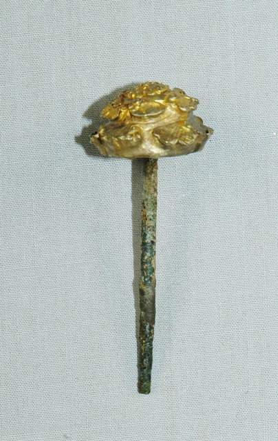 半圓立體雕花造型鎏金髮簪 (共3張)