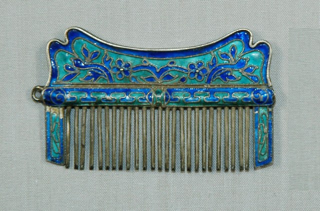 藍色方形金屬髮梳 (共3張)