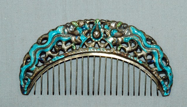 雙龍搶珠金屬髮梳 (共3張)