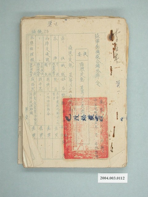 陸軍澎湖混合補給庫令 (共2張)