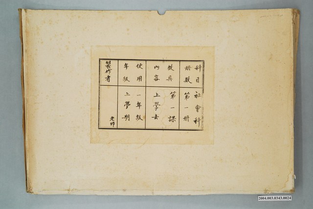 嘉義市宣信國民小學社會課第一冊第一課教具封套 (共1張)