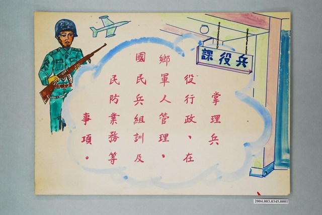 國民小學社會課第三冊第六課教具之兵役課 (共1張)