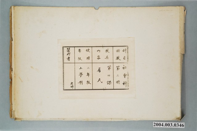 嘉義市宣信國民小學社會課教具一套第三冊第四課 (共1張)