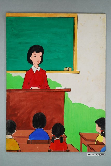 國民小學說話課圖片教具坐下上課圖卡 (共1張)