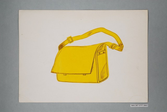 嘉義市宣信國民小學社會課教具之黃色書包圖卡 (共1張)