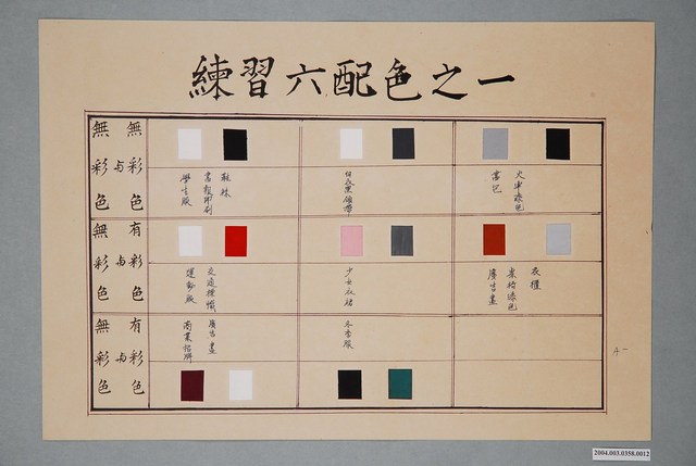 臺灣省立師範大學家政系基本縫教材之練習六 (共4張)