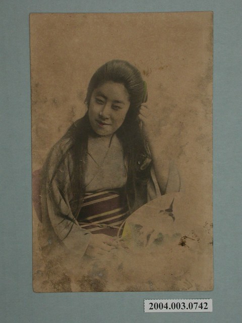 東京日本葉書會製著和服的長髮女子 (共3張)