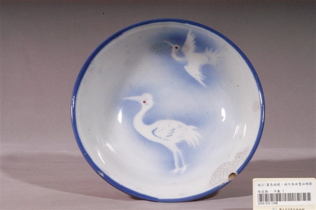 噴釉青花鶴紋碗 (共1張)