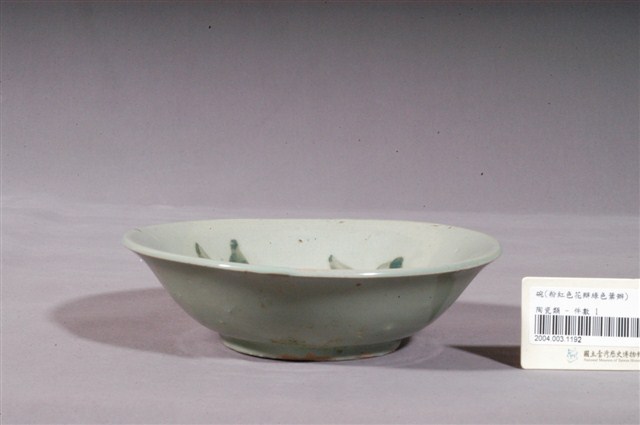 青釉紅花綠葉彩繪紋瓷碗 (共4張)