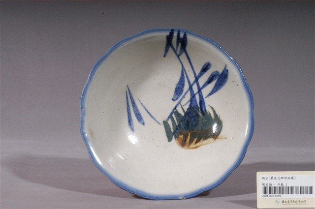 青花彩繪竹紋花口碗公 (共3張)