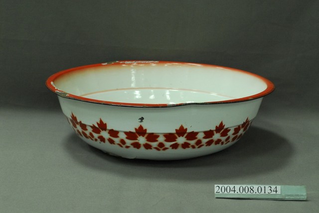 雙錢牌花卉紋搪瓷面盆 (共5張)