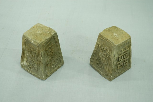 陶製素燒囍字燭臺組 (共12張)