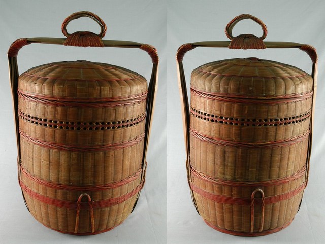 臺南公廨竹編3層𣛮籃1對 (共1張)