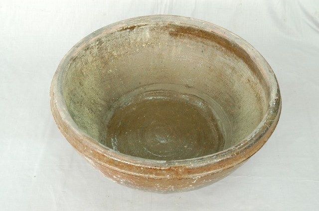 褐釉素面拌米粉缸 (共2張)