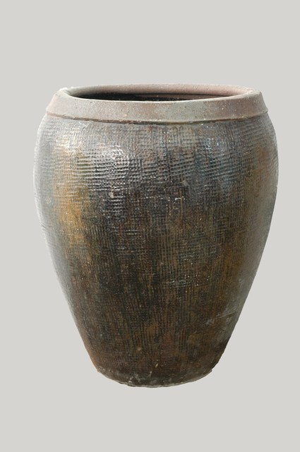 黑釉壓印格紋巨型水缸 (共2張)