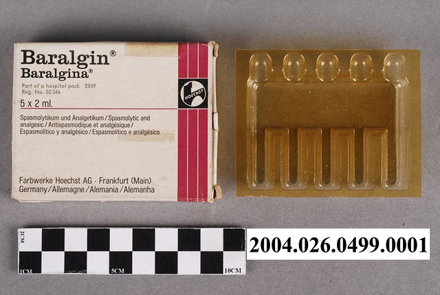 德國赫斯特製「Baralgin」解痙止痛劑包裝紙盒 (共5張)