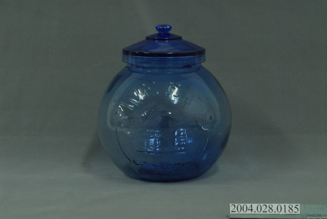 藍色圓形玻璃糖果罐 (共1張)