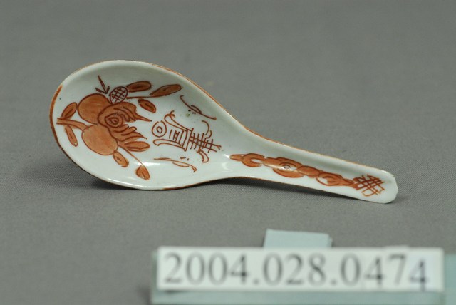 彩繪「福壽財」瓷湯匙 (共3張)