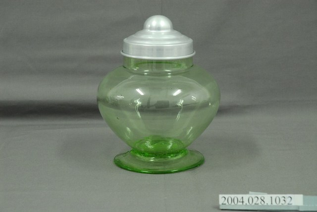 草綠色圓弧形玻璃糖果罐 (共3張)