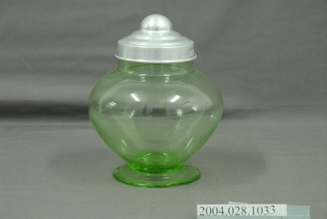 草綠色圓弧形玻璃糖果罐 (共3張)