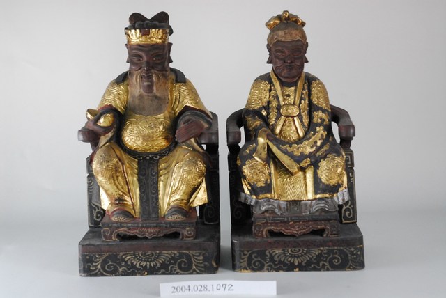 木雕福德正神及其夫人神像一對 (共1張)