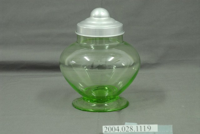 草綠色圓弧形玻璃糖果罐 (共3張)