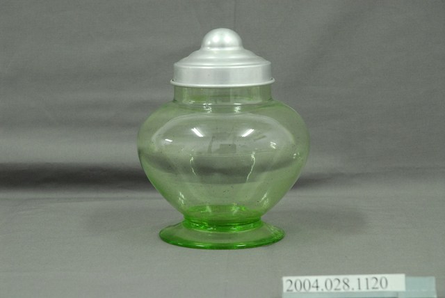 草綠色圓弧形玻璃糖果罐 (共3張)