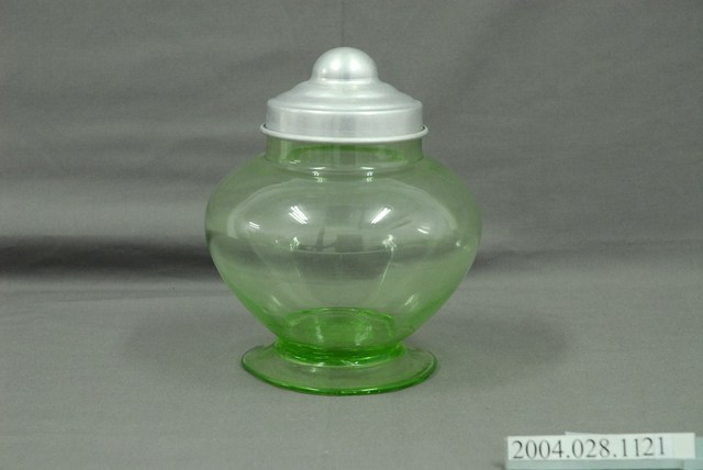 草綠色圓弧形玻璃糖果罐 (共3張)
