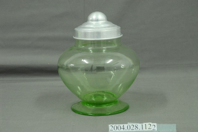 草綠色圓弧形玻璃糖果罐 (共2張)