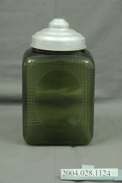 深綠色四方桶型玻璃糖果罐 (共3張)