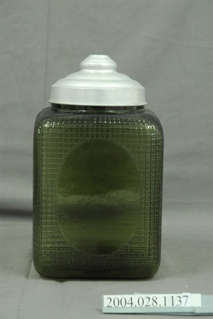 深綠色四方桶型玻璃糖果罐 (共3張)