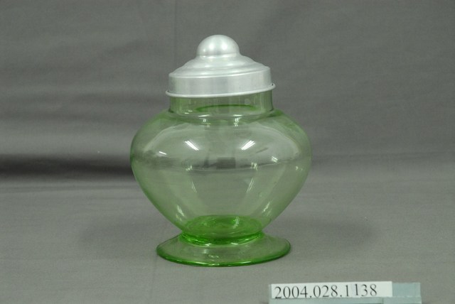 草綠色圓弧形玻璃糖果罐 (共3張)