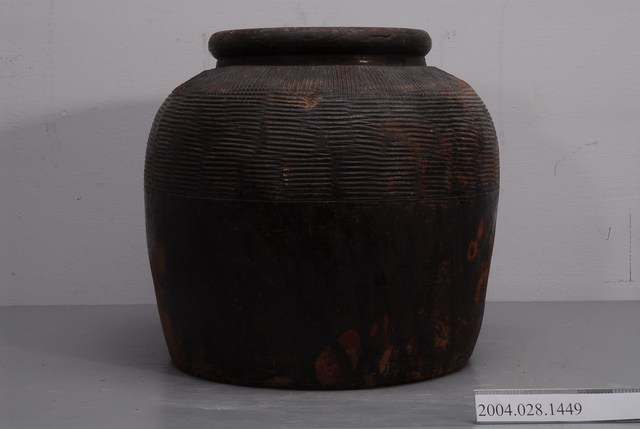 深褐釉壓印紋含蓋陶甕 (共4張)