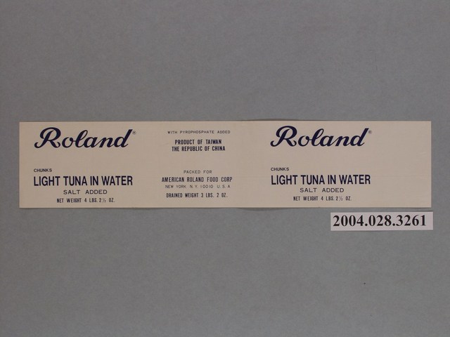 Roland牌水煮鮪魚罐頭商標 (共2張)